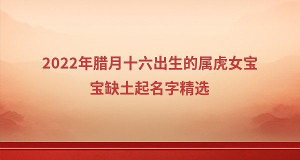 2022年腊月十六出生的属虎女宝宝缺土起名字精选