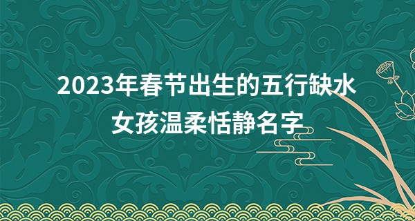 2023年春节出生的五行缺水女孩温柔恬静名字