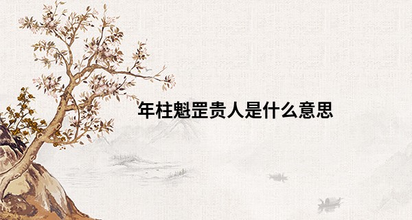 年柱魁罡贵人是什么意思,魁罡在年柱好不好?