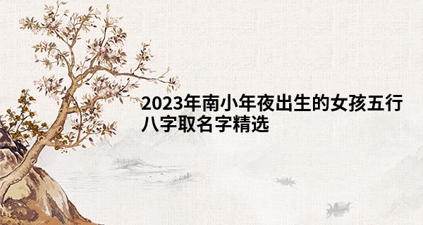 2023年南小年夜出生的女孩五行八字取名字精选