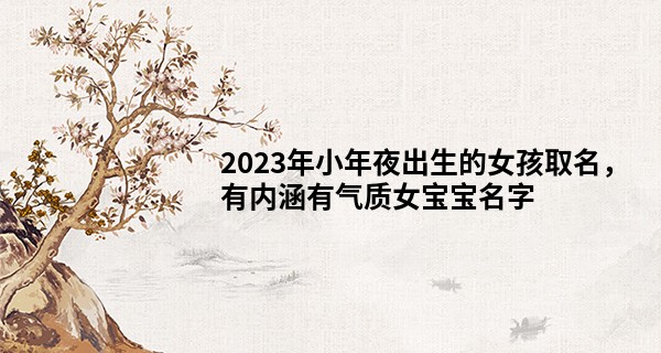 2023年小年夜出生的女孩取名，有内涵有气质女宝宝名字