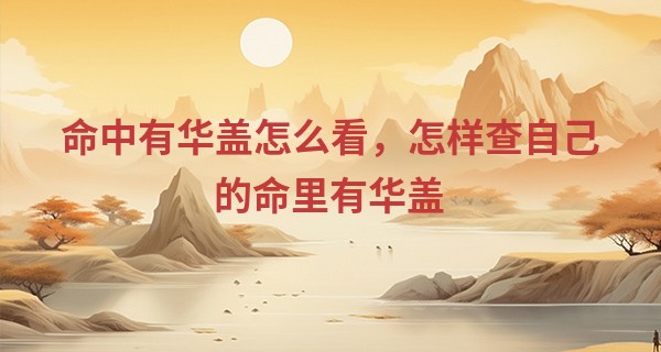 命中有华盖怎么看，怎样查自己的命里有华盖